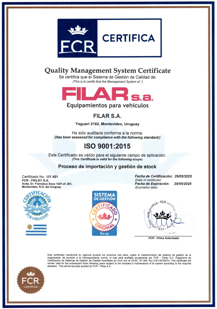 Certificado ISO 9001