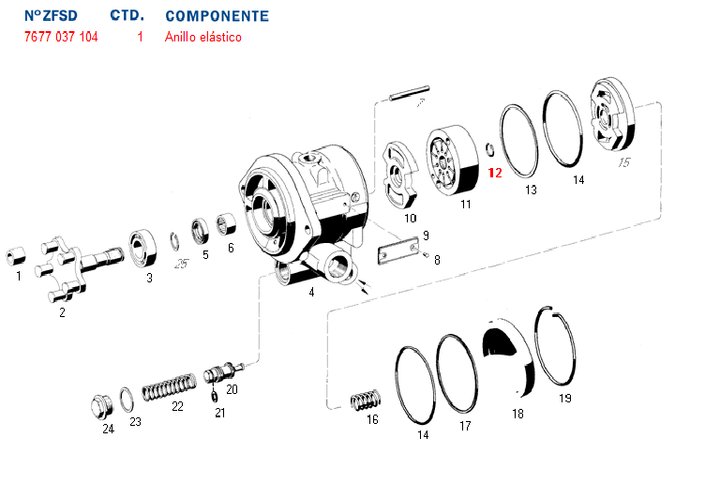 Seguro bomba hidraulica exentrica bomba dir. hid. 7677 scania - Imagen principal