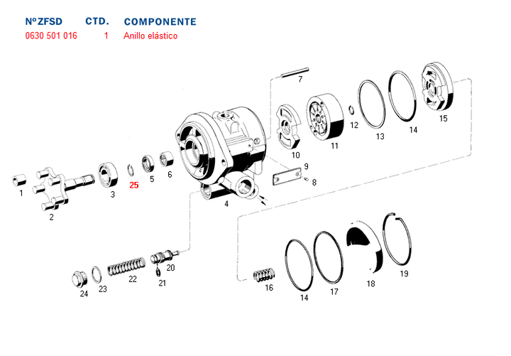 Seguro bomba hidraulica eje bomba dir. hid. 7677 scania - Imagen principal