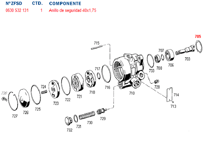 Seguro caja direccion reten de sector caja  8053 - Imagen principal