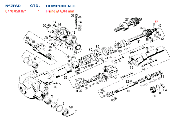 Pino caja direccion sin fin 6.06 8062/63/65 volvo scania m. benz. - Imagen principal