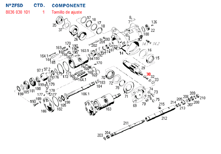 Tornillo ajuste sector caja dir. hid. - Imagen principal
