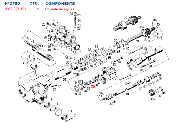 Ruleman caja direccion de agujas de sin fin(excluisvo zf) - Imagen principal
