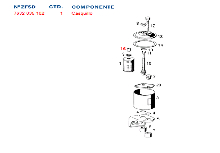 Buje de goma deposito liquido dir. hid. - Imagen principal