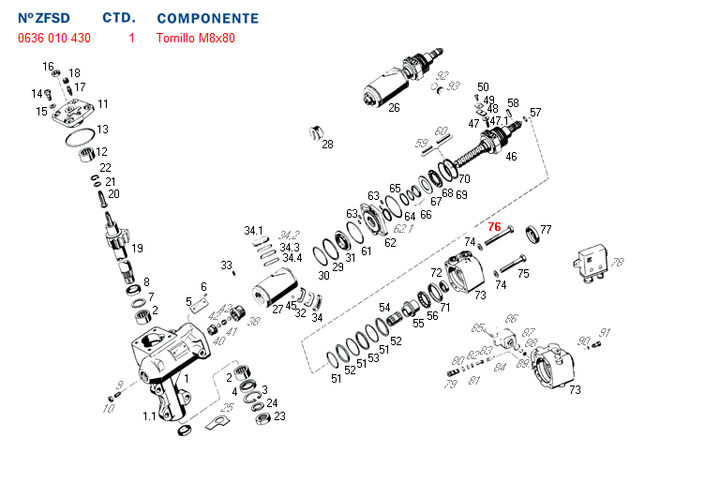 Tornillo carcaza valvula de sin fin 8 x 80 8053 gm ford - Imagen principal