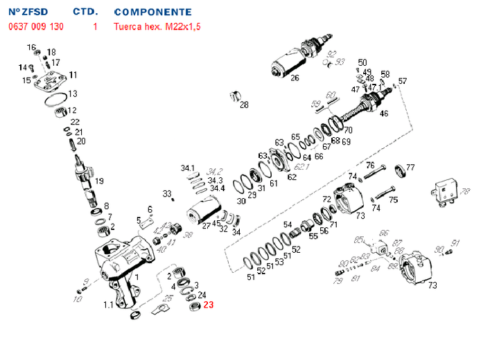 Tuerca ajuste brazo pitman 8053 gm - Imagen principal