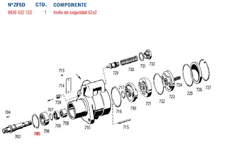Seguro bomba hidraulica de ruleman volvo 7673 - Imagen principal