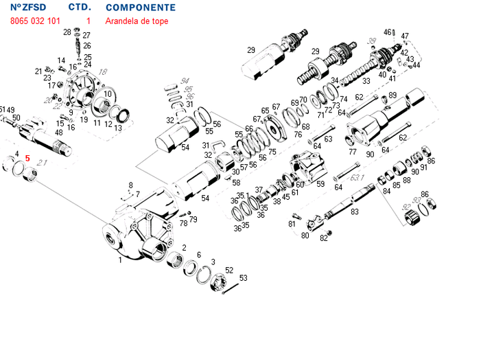 Arandela cd externa tope reten de sector 8065 scania volvo - Imagen principal