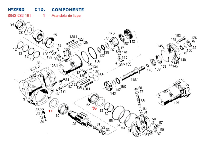 Arandela cd tope ruleman interior/exterior de sector 8043 volvo - Imagen principal