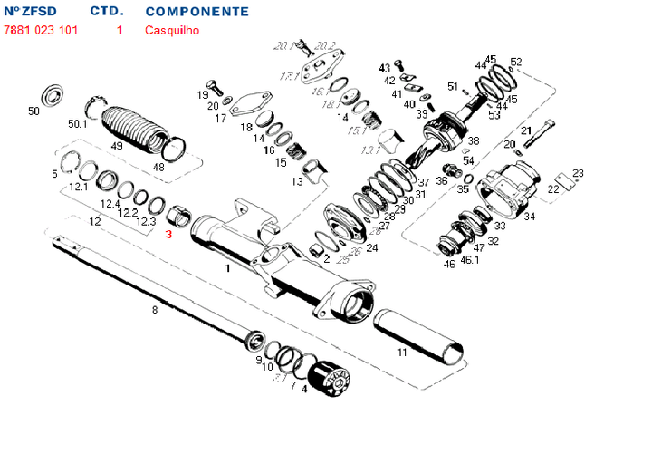 Buje cremallera plastico guia  7881 vw - Imagen principal
