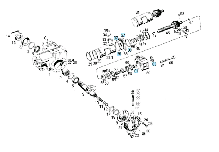 Rep caja dir hidraulica parc. carcaza valvula ford - Imagen principal