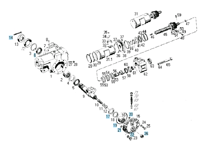 Rep caja dir hidraulica parcial eje sector ford (8058)  ant 0090/ - Imagen principal