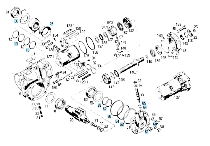 Rep caja dir hidraulica parcial eje sector volvo 8043 - Imagen principal