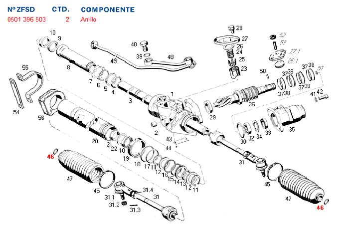Seguro caja direccion protector barra direccion cremallera 7832 - Imagen principal