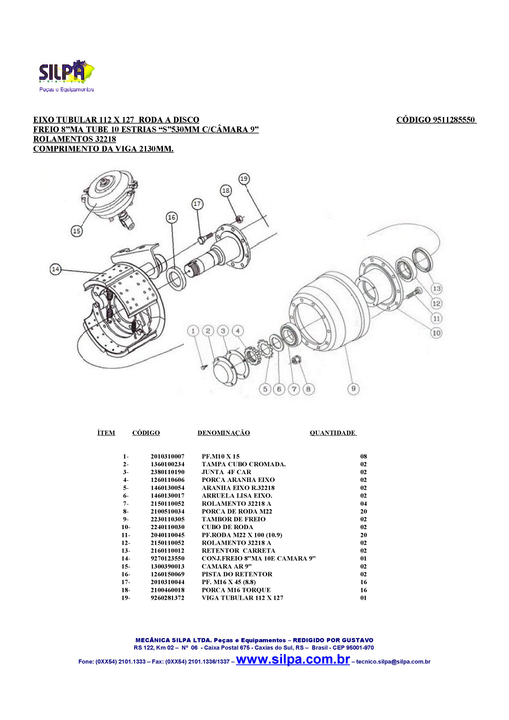 Eje disco 8" cuad. freno master galleta 9" - Vista 2