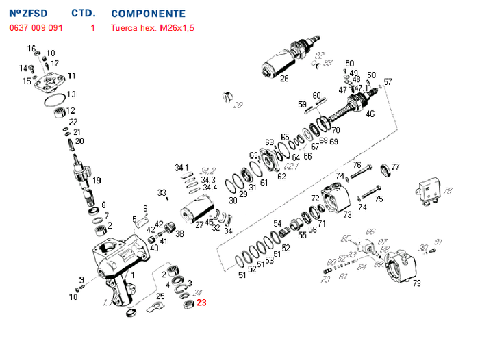 Tuerca eje sector c 10 c.c. 8053 - Imagen principal