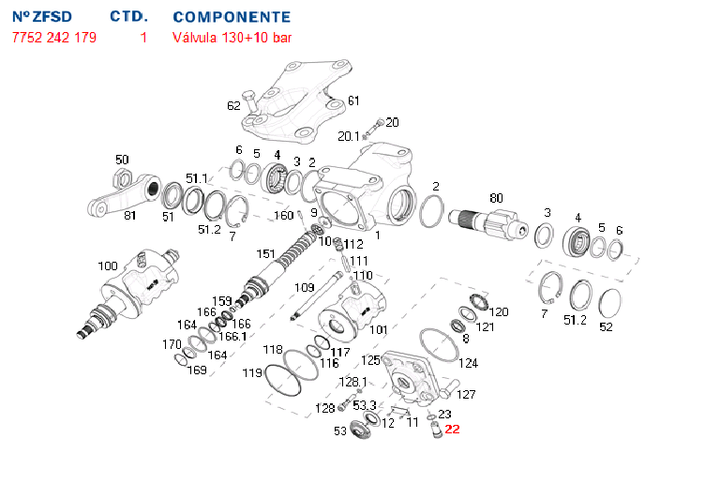 Valvula caja direccion 8097 130+10 bar - Imagen principal