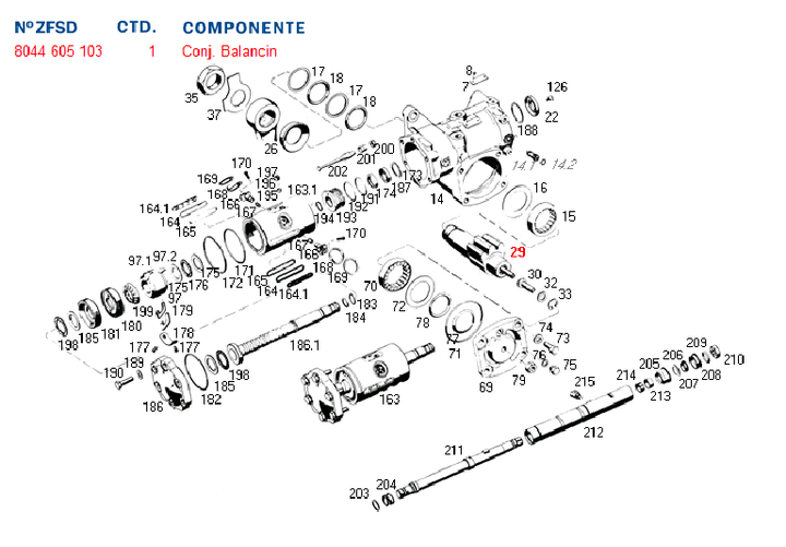 Eje sector caja direc 8043/8044 scania      ant. 0090/098/172 - Imagen principal