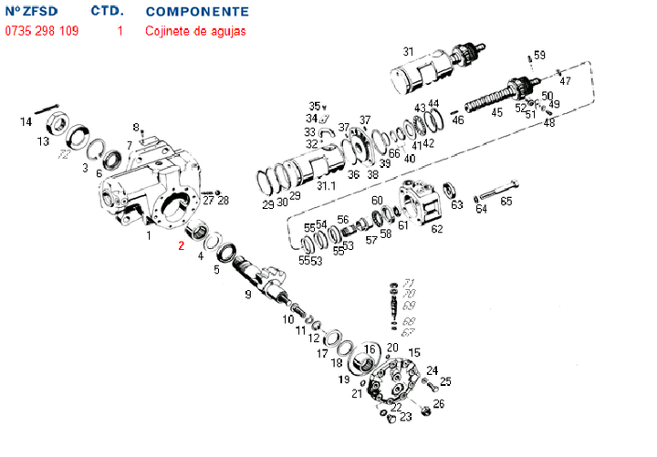 Ruleman caja direccion de agujas int. sector (excluisvo zf) - Imagen principal