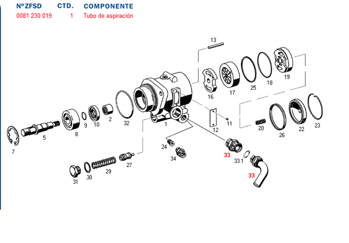 Tubo alimentacion bomba dir. hid. 7674               ant. 0081/23 - Imagen principal