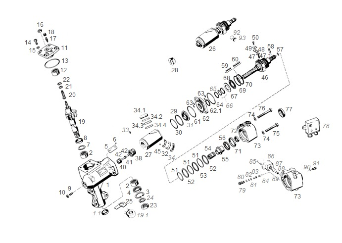 Caja dir hid ford f.1000  92/ac - Imagen principal