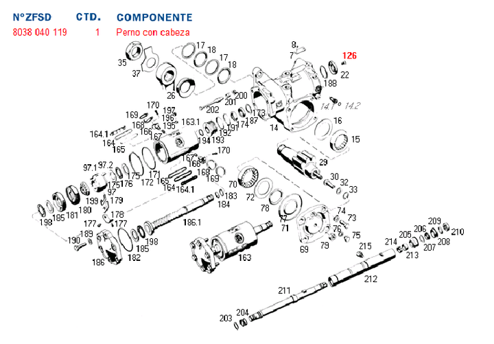 Pino caja direccion c/cabeza caja dir. hid. 8044 - Imagen principal