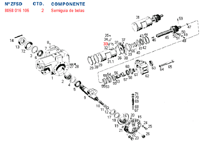 Tubo bipartido caja dir. hid. 8058 m. benz ford - Imagen principal
