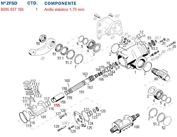 Anillo sin fin caja dir. hid. 8095 - Imagen principal