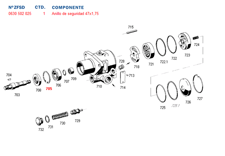 Seguro bomba hidraulica bomba dir. hid. m.benz frontal. - Imagen principal