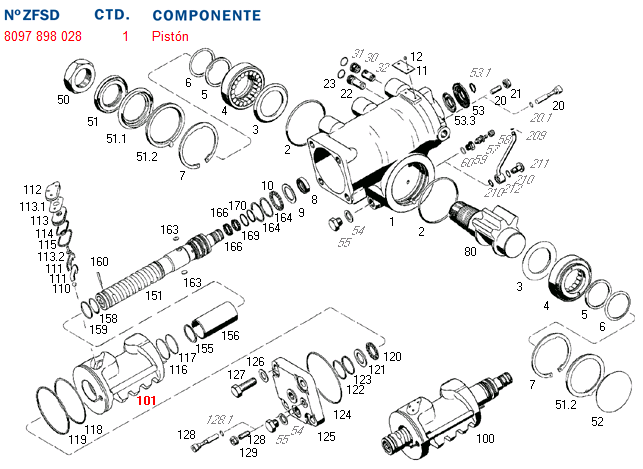 Piston caja direccion caja dir. hidraulica bedford - Imagen principal