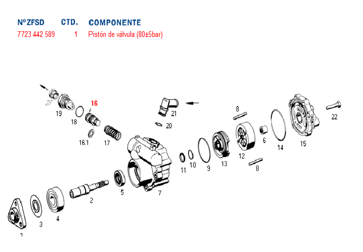 Piston bomba hidraulica valvula bomba dir. hid. fn 3.1 - Imagen principal