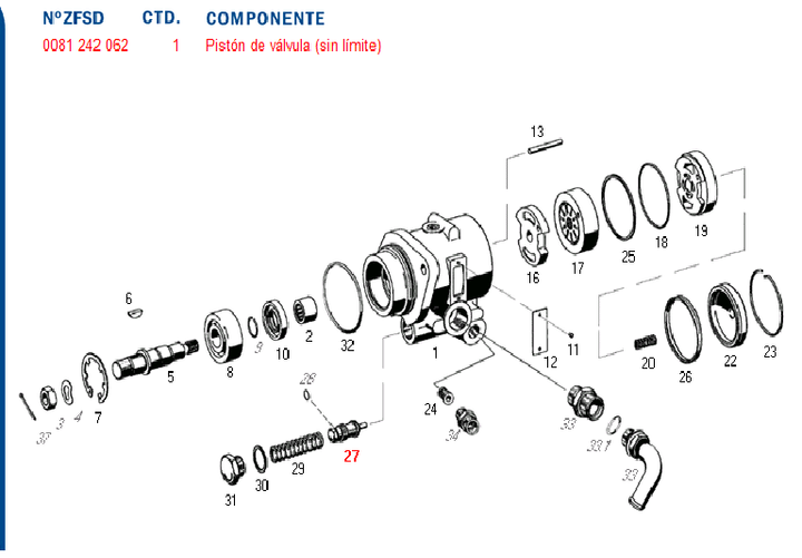 Valvula bomba hidraulica 7673 - Imagen principal