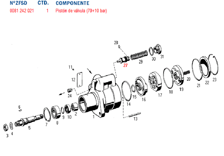 Valvula bomba hidraulica 7673 - Imagen principal