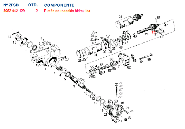 Piston caja direccion reaccion hidraulica de comando - Imagen principal