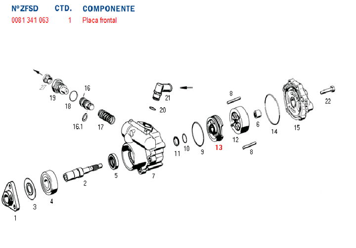 Tapa int. exentrica bomba dir. hid. m.benz 7691 - Imagen principal