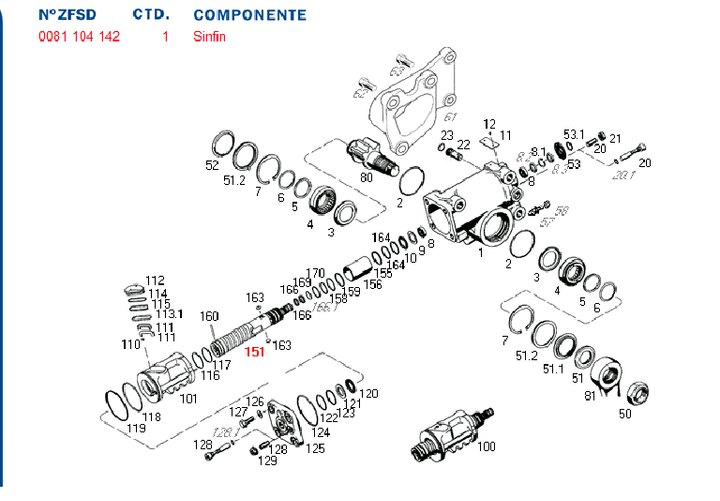Sin fin caja direccion hid. 8090 agrale - Imagen principal