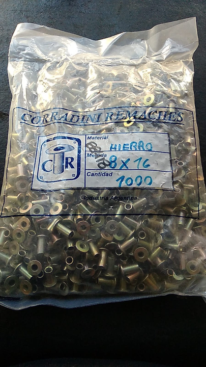Remache (unidad) tubular cabeza plana hierro 8-16 - Imagen principal