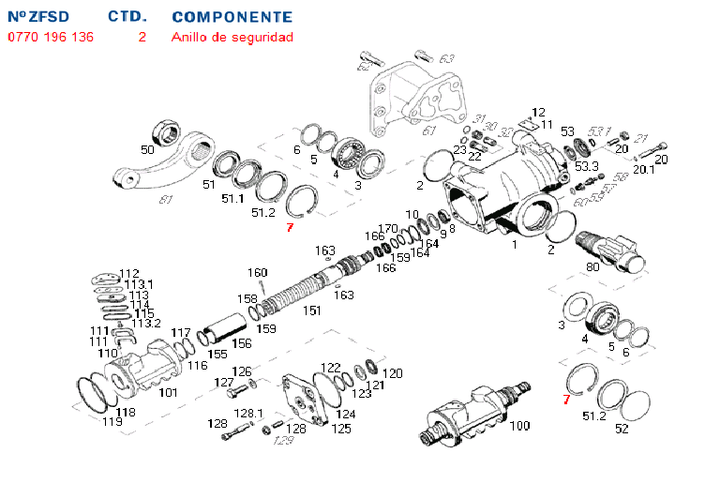 Seguro caja direccion ruleman de sector caja dir. hid. 8095 - Imagen principal