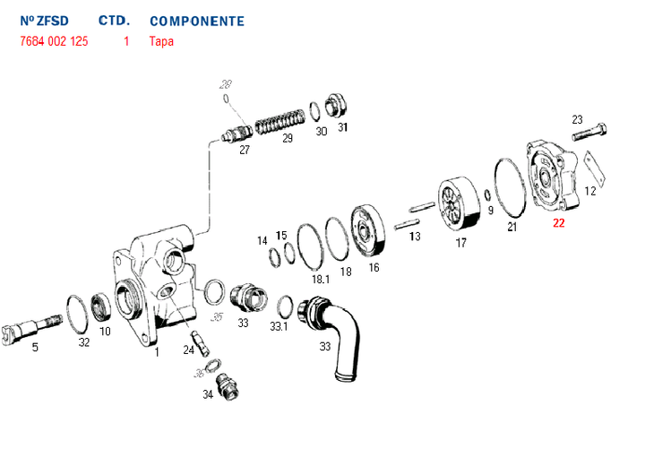 Tapa ext. bomba dir. hid. 7684                  ant. 7684/002/118 - Imagen principal