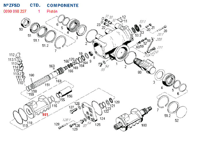 Piston caja direccion caja dir. hid. 8090 agrale - Imagen principal