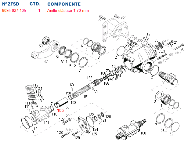 Seguro caja direccion camisa sin fin caja dir. hid. 8095/8097 - Imagen principal
