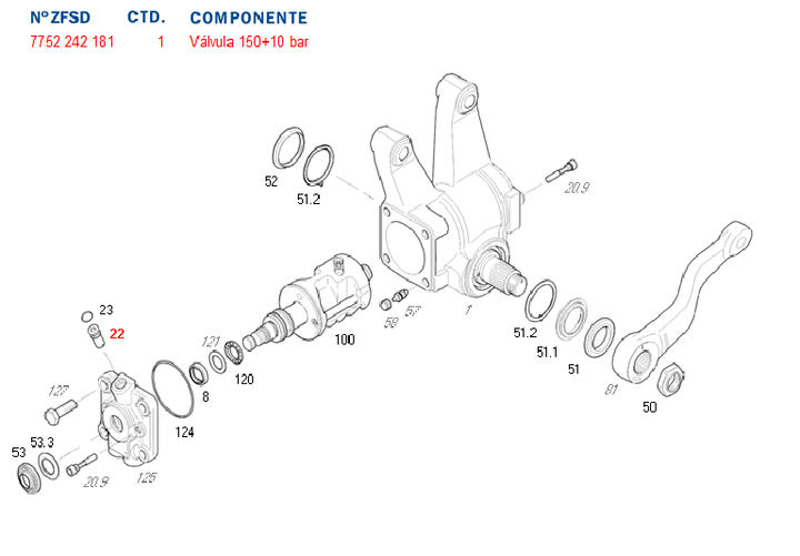 Valvula caja direccion 8097 150+10 bar - Imagen principal