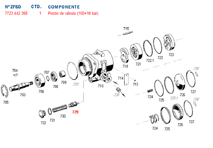 Valvula bomba hidraulica (parte) 7673  volvo b7 - Imagen principal