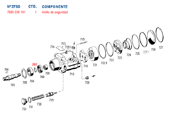 Seguro bomba hidraulica bomba dir. hid. 7673 - Imagen principal