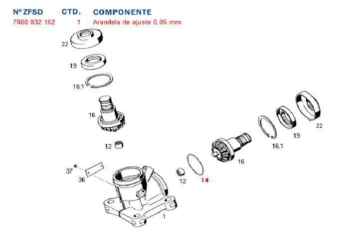 Arandela cd ajuste 0.05 mm caja angular 7860 - Imagen principal