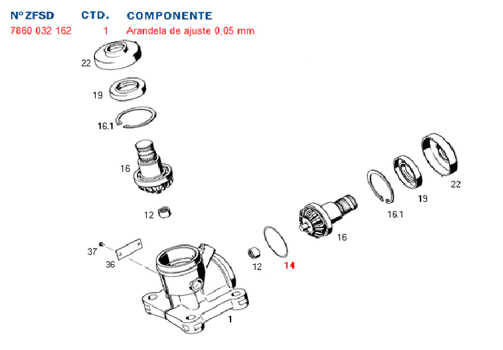Arandela cd ajuste 0.36 mm caja angular 7860 - Imagen principal
