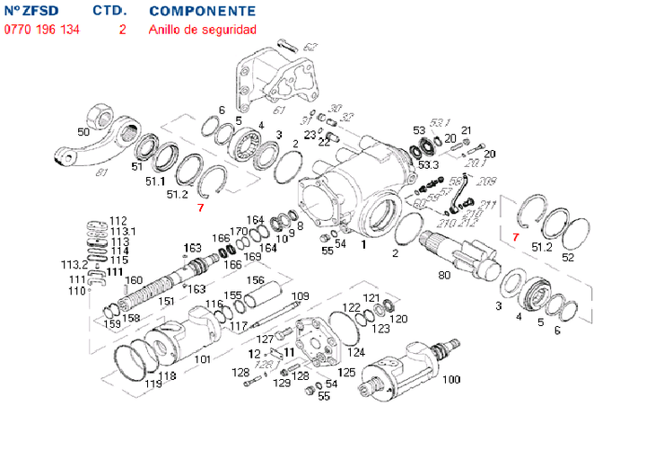 Seguro caja direccion ruleman de sector caja dir. hid. 8098 - Imagen principal