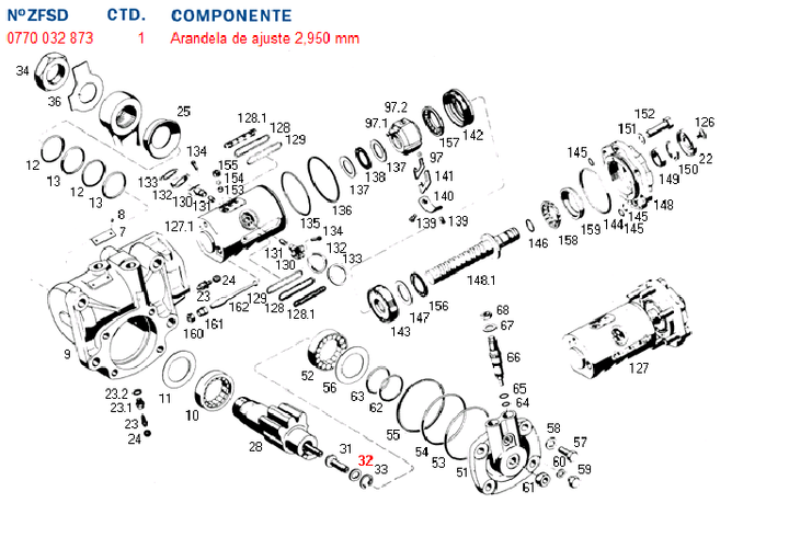 Arandela cd arandela de ajuste2.975mm tornillo de sector 8053 - Imagen principal