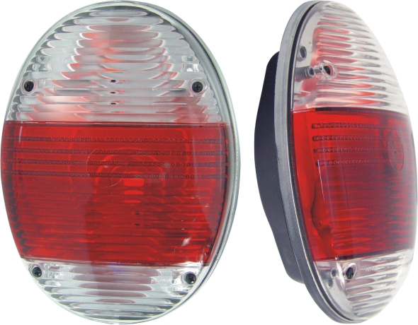 Tunning faro trasero cristal/rojo transp. chato curvo i/d - Imagen principal