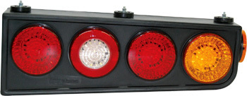 Faro trasero modular 4 focos + lat.12v transp c/leds der - Imagen principal